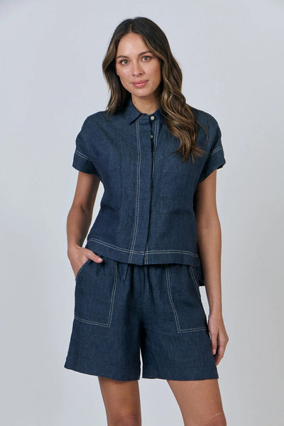 Naturals by O&J - GA533 Blouse. Poseidon.