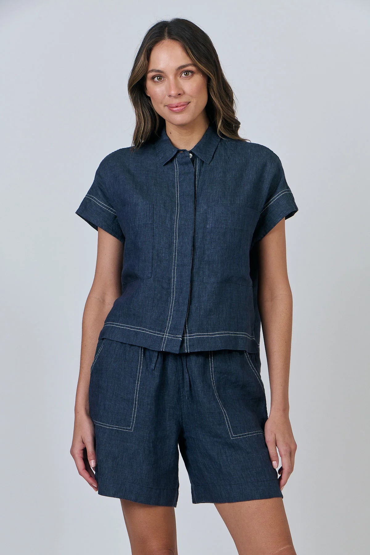 Naturals by O&J - GA533 Blouse. Poseidon.