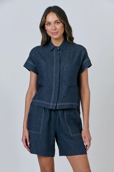 Naturals by O&J - GA533 Blouse. Poseidon.