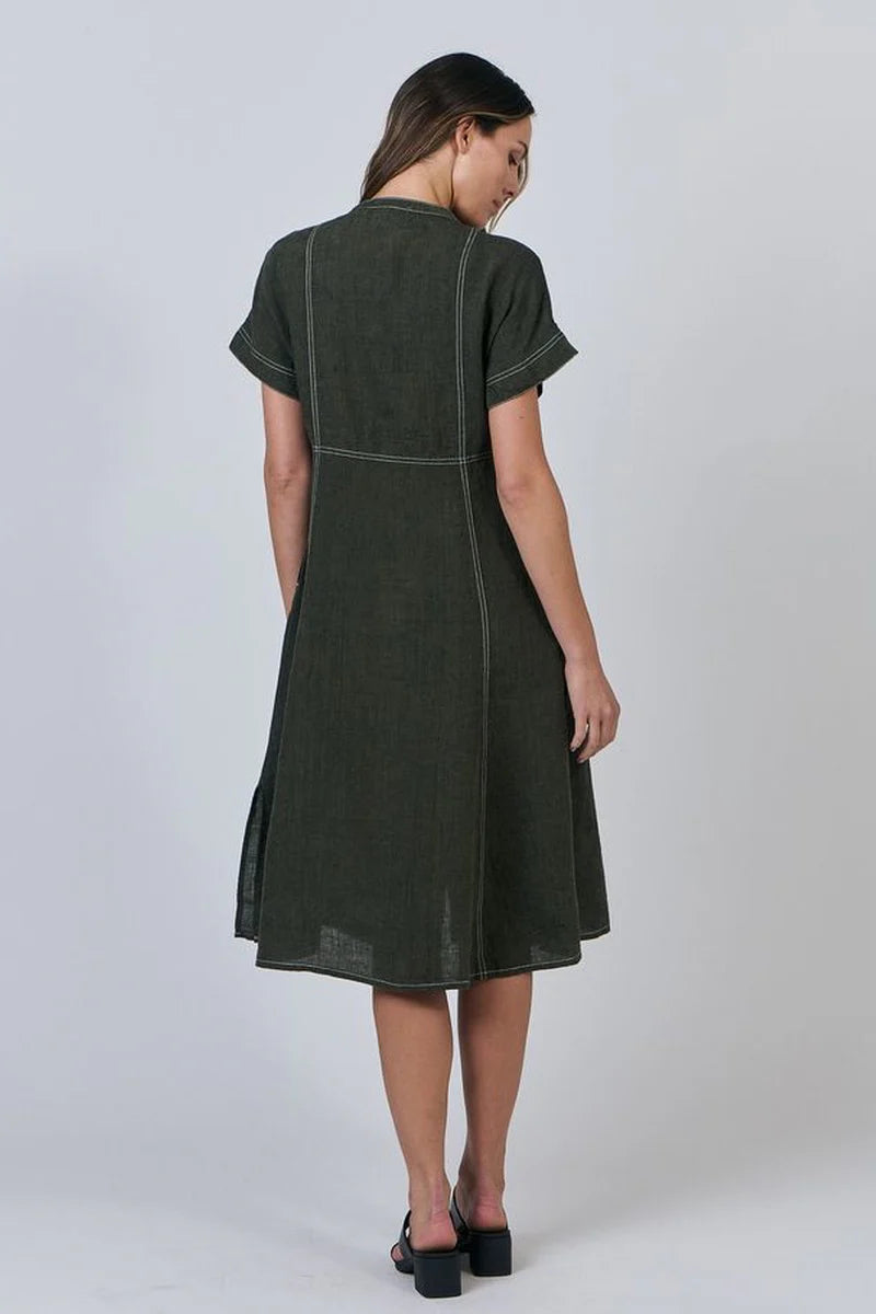 Naturals GA612 A line dress. Licorice.