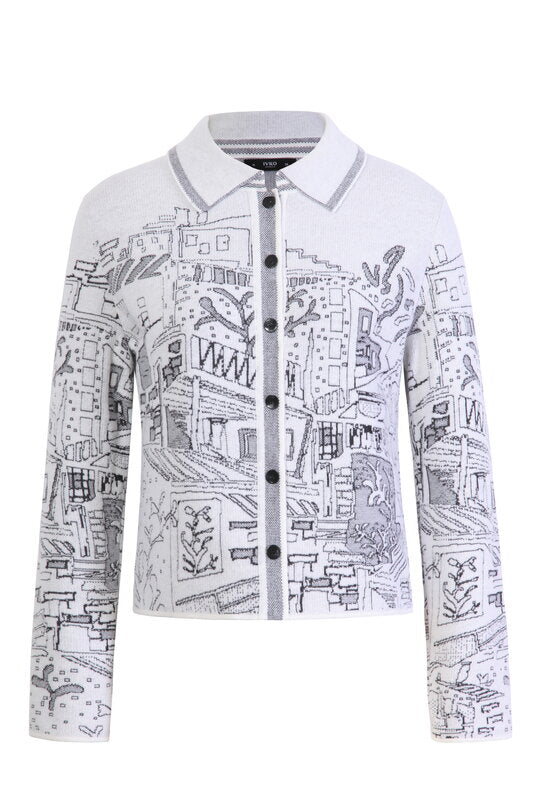 Ivko - Jacquard Jacket Favela Pattern. Off White