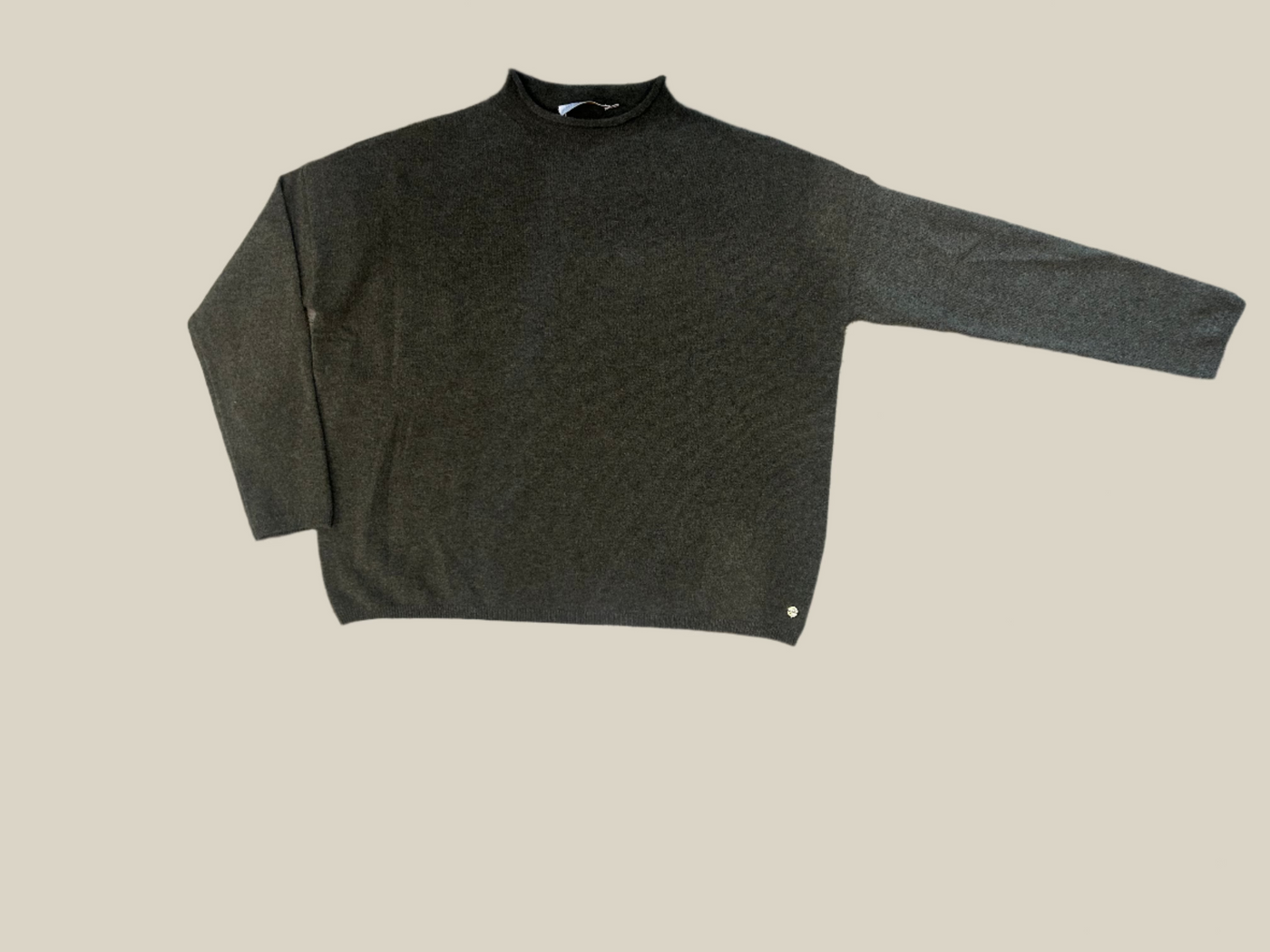 Mia Fratino - Sloane Mockneck Sweater. Military.