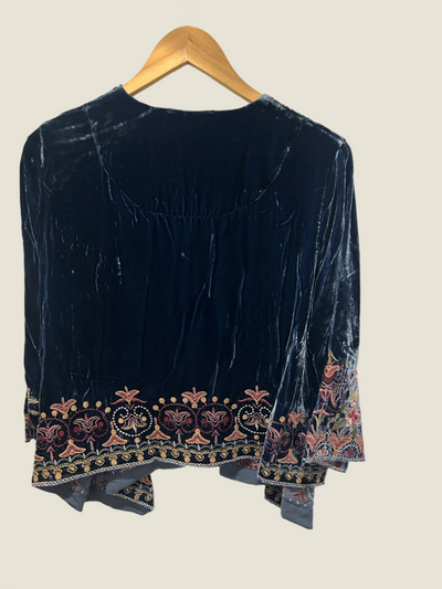 Johnny Was - Joanna Velvet Bolero. Denim Blue