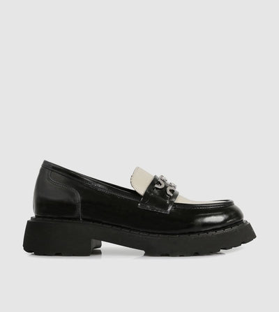 Sempre Di - Delaney Loafer. Black/Beige