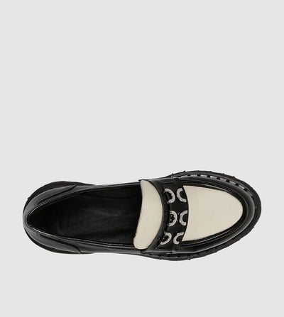 Sempre Di - Delaney Loafer. Black/Beige