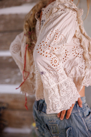 Magnolia Pearl -Hermione Eyelet Blouse. Moonlight