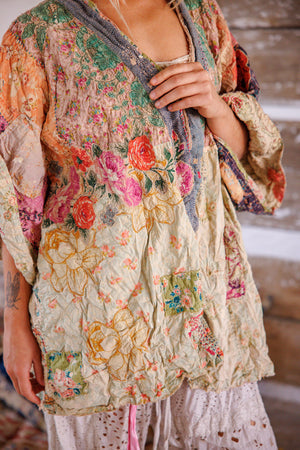 Magnolia Pearl - Piecewise Crop Dashi Kimono. Wonderland