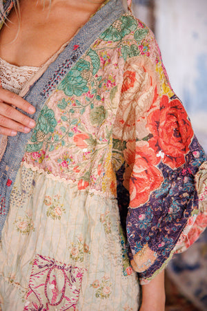 Magnolia Pearl - Piecewise Crop Dashi Kimono. Wonderland