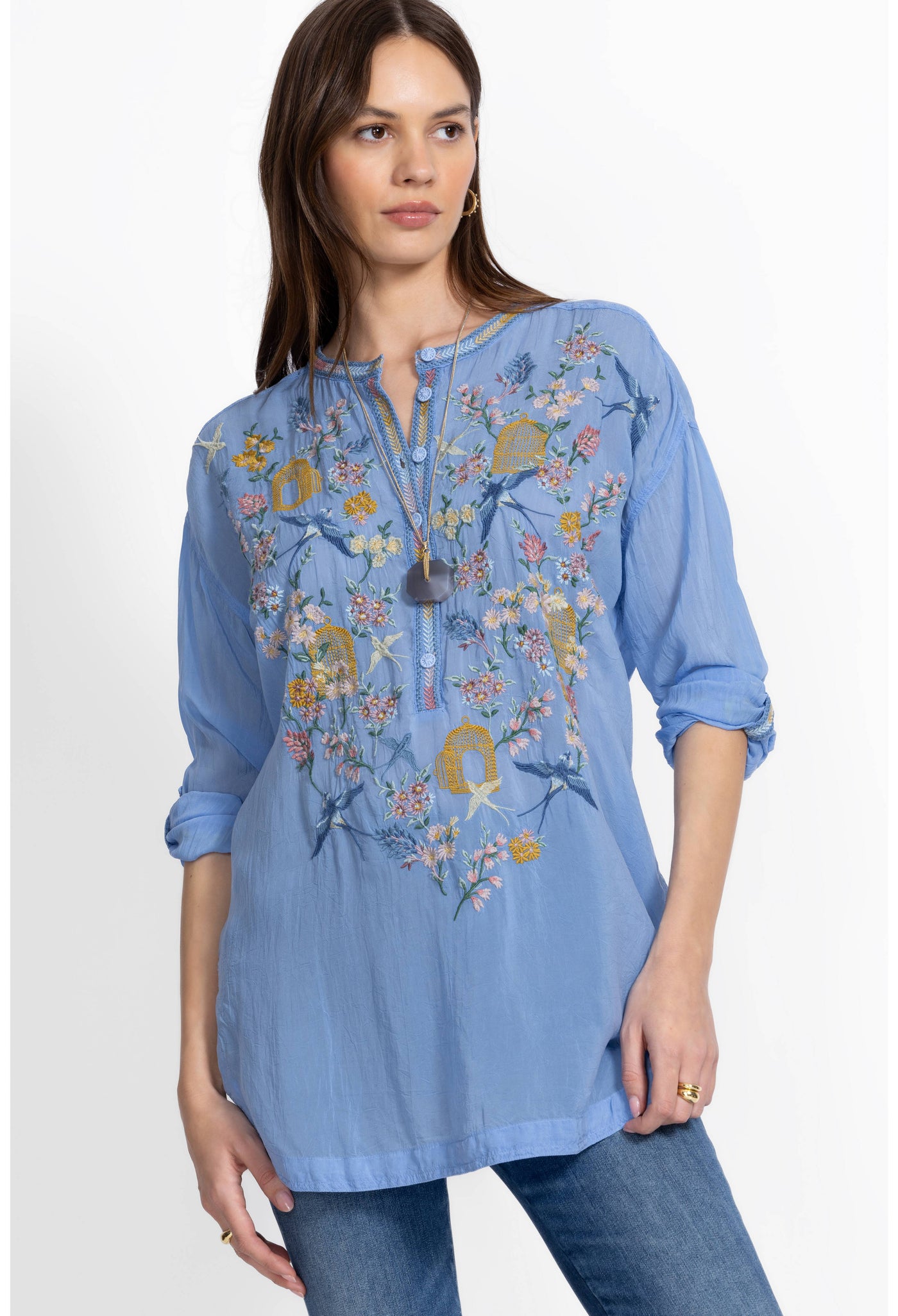 Johnny Was - Zinnia Tunic. Blue