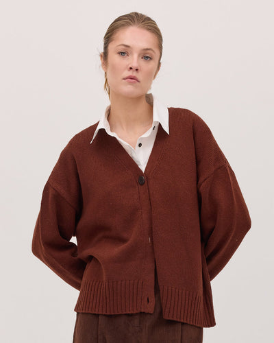 Cloth & Co - The Cardigan. Mahogany