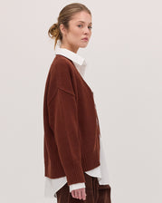 Cloth & Co - The Cardigan. Mahogany