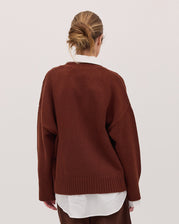 Cloth & Co - The Cardigan. Mahogany