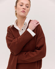 Cloth & Co - The Cardigan. Mahogany