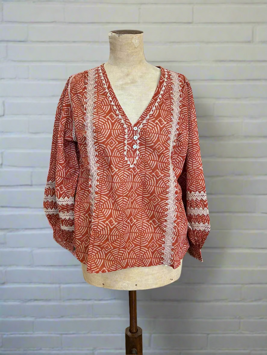 Maison Hotel - Akua Blouse. Papaya.