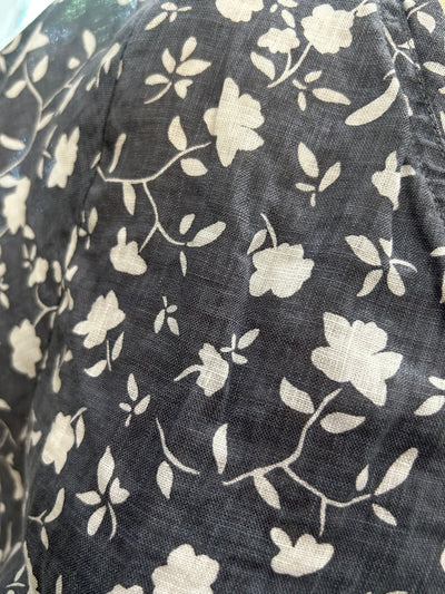 Frockk - Ellie V Neck Top. Grey Floral.