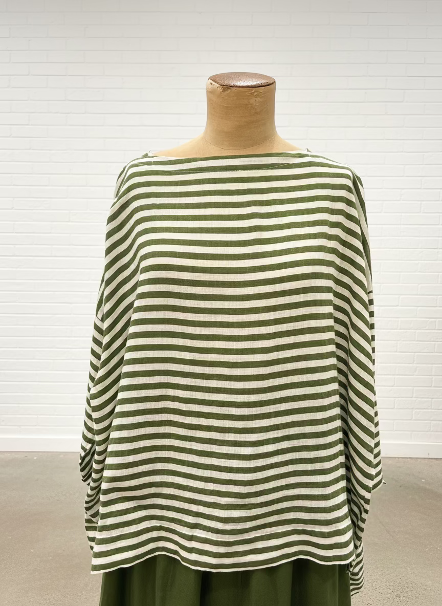Frockk - Avril Top. Moss Stripe.