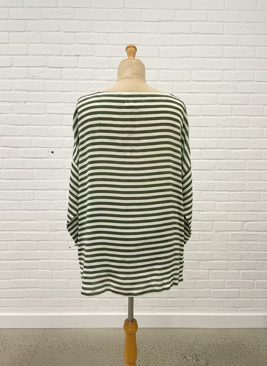 Frockk - Avril Top. Moss Stripe.