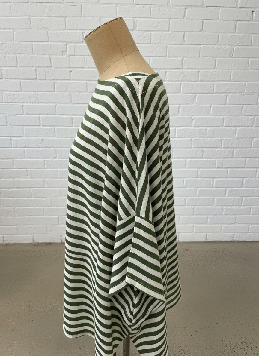 Frockk - Avril Top. Moss Stripe.