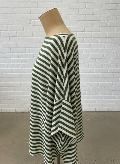Frockk - Avril Top. Moss Stripe.