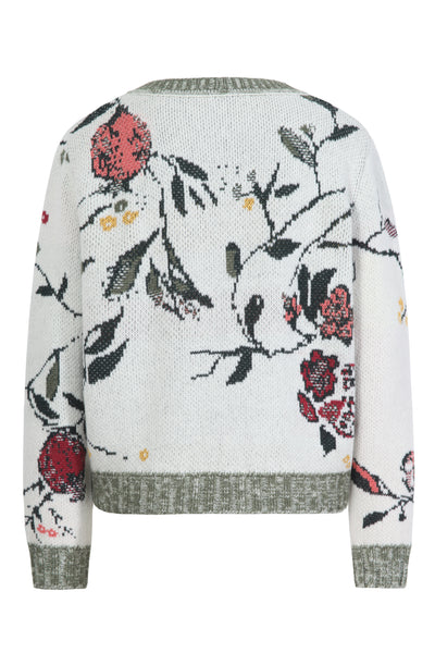 Ivko - Jacquard Pullover Floral Pattern. Off White