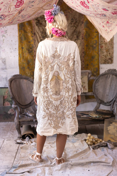 Magnolia Pearl - Leola Embroidered Smock Coat. Moonlight.