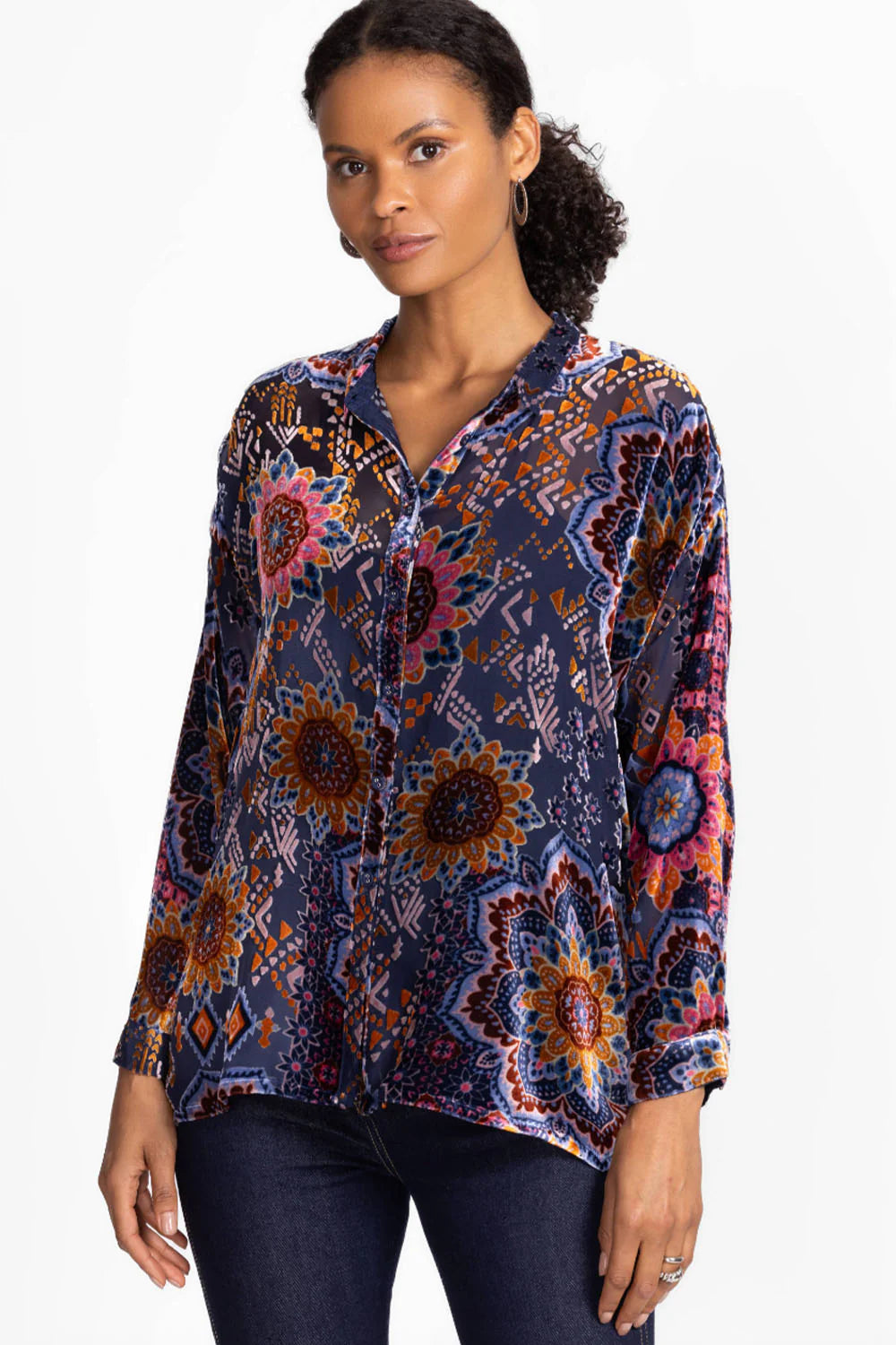 Johnny Was - The Oversized Audrey Shirt. Sisi Burnout.