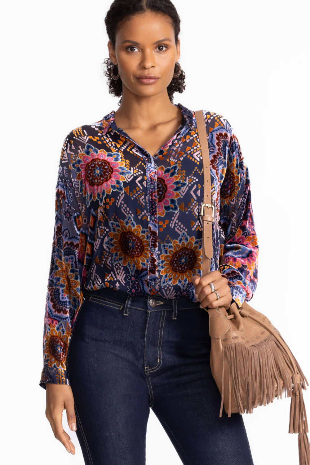 Johnny Was - The Oversized Audrey Shirt. Sisi Burnout.