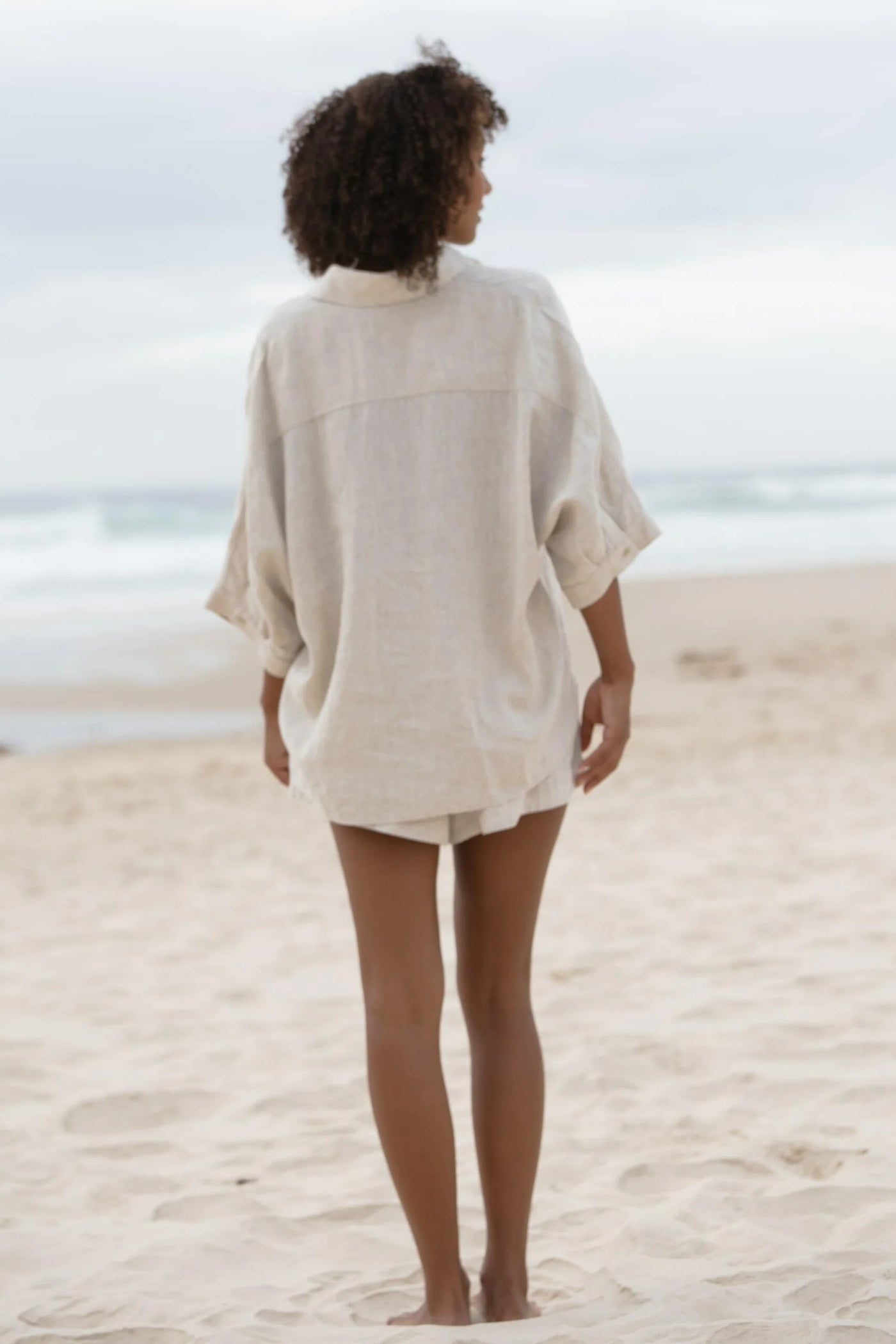 Lilly Pilly - Pixie Linen Shirt. Oatmeal.