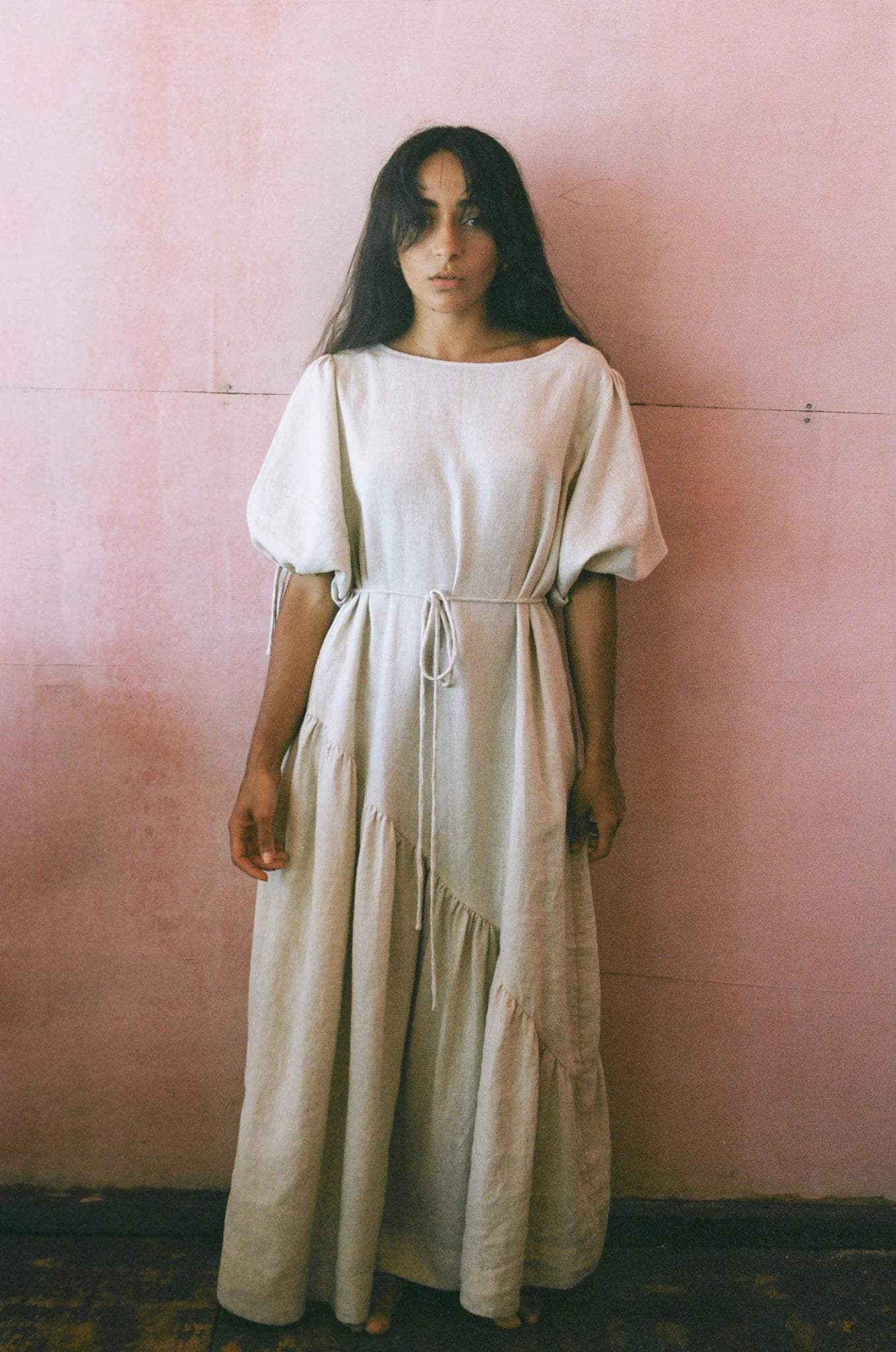 Lilly Pilly - Charlotte Linen Dress. Oatmeal.