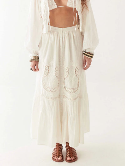 Maison Hotel - Luisa Skirt. White Lilies.