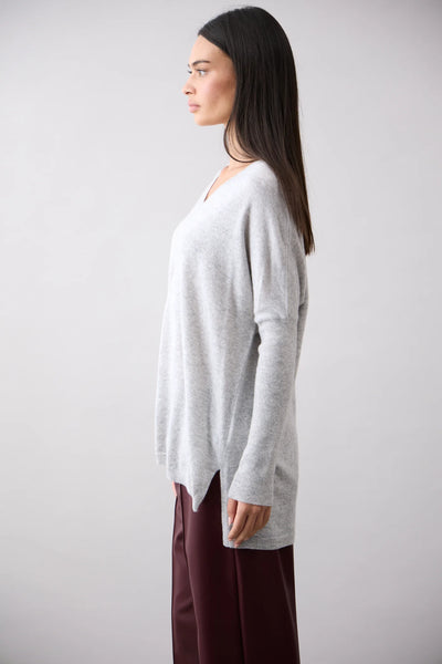 Mia Fratino - V-Neck Boyfriend Sweater. Foggy