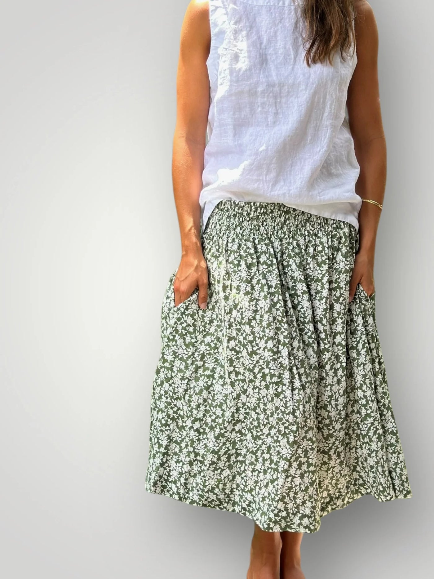 Frockk - Lola Skirt. Moss Floral.