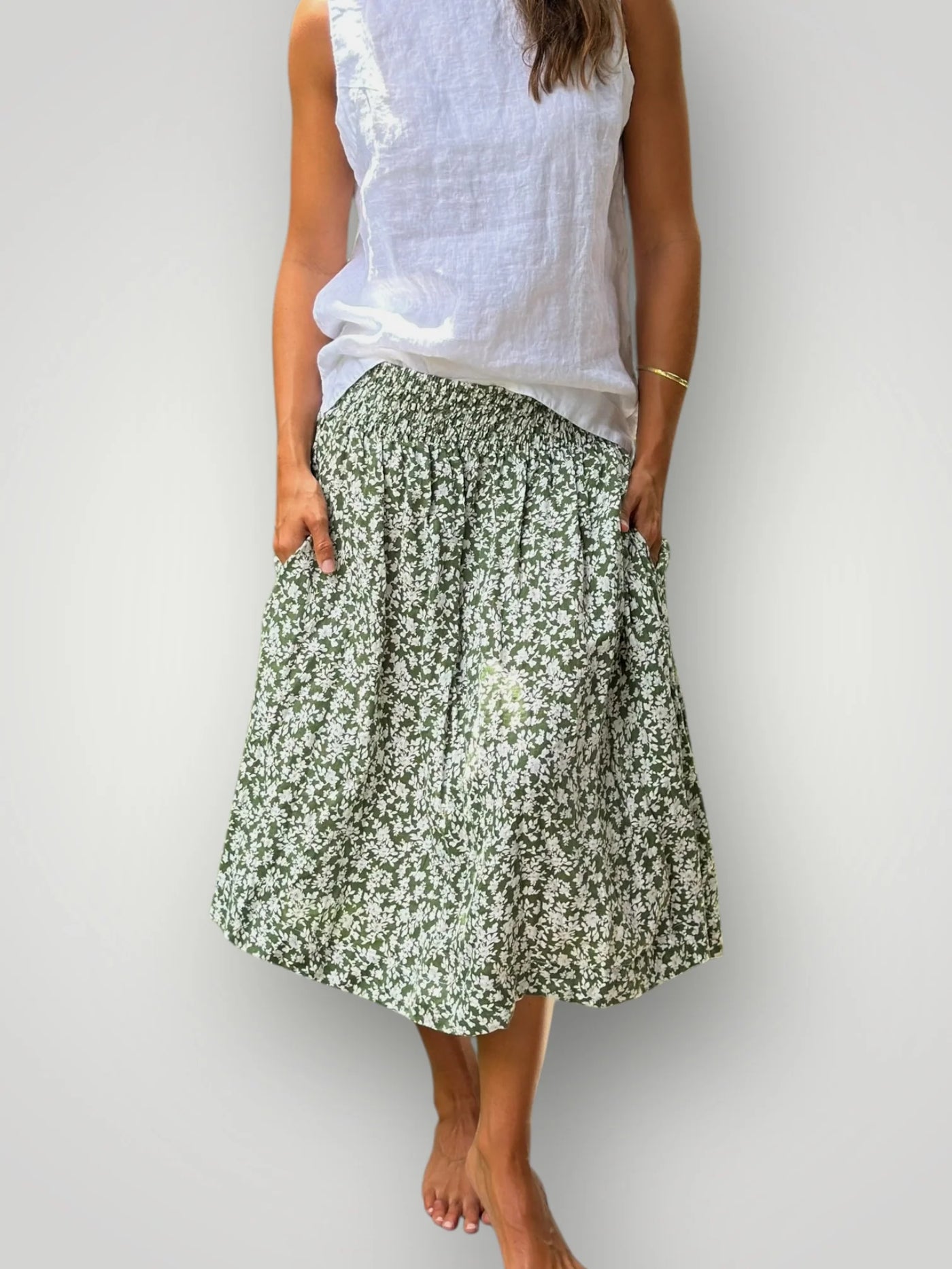 Frockk - Lola Skirt. Moss Floral.