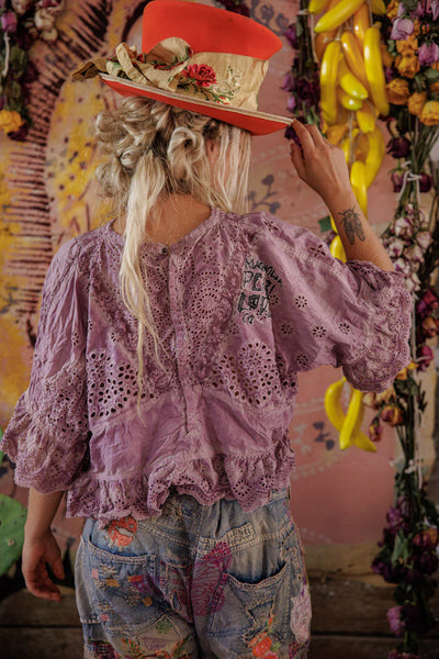 Magnolia Pearl - Eyelet Rosemary Blouse. Purple Boba.