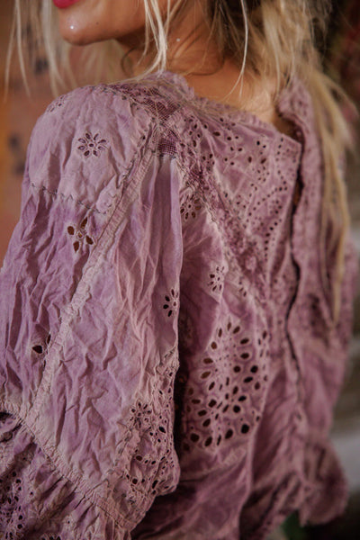 Magnolia Pearl - Eyelet Rosemary Blouse. Purple Boba.
