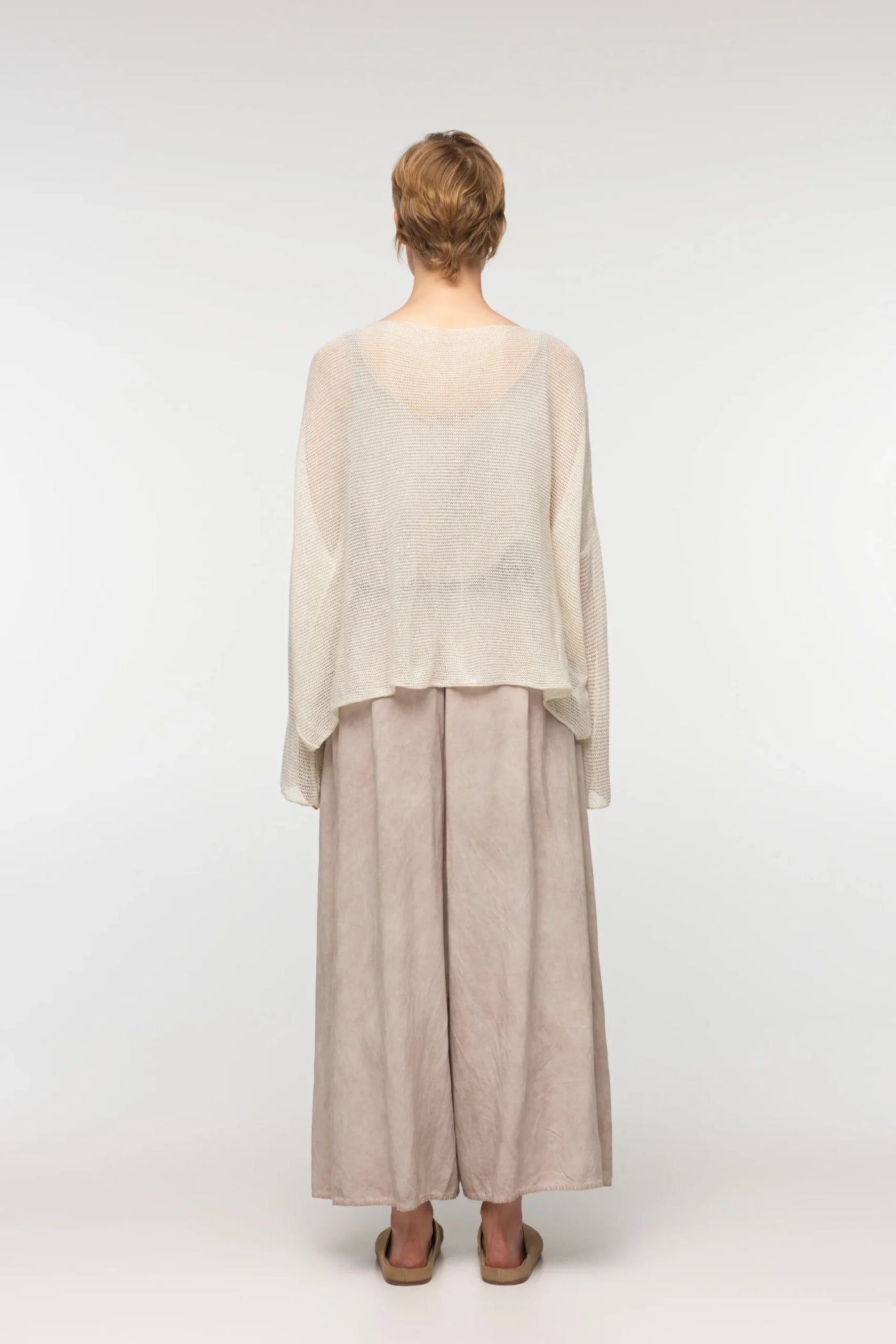 La Vaca Loca - Fuerte Knitted Top. Sand (Milky white for style reference only)