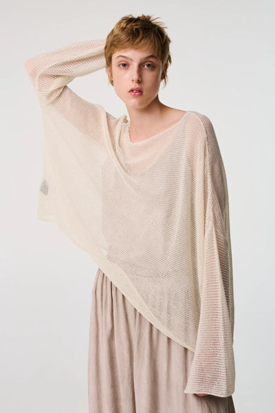 La Vaca Loca - Fuerte Knitted Top. Sand (Milky white for style reference only)
