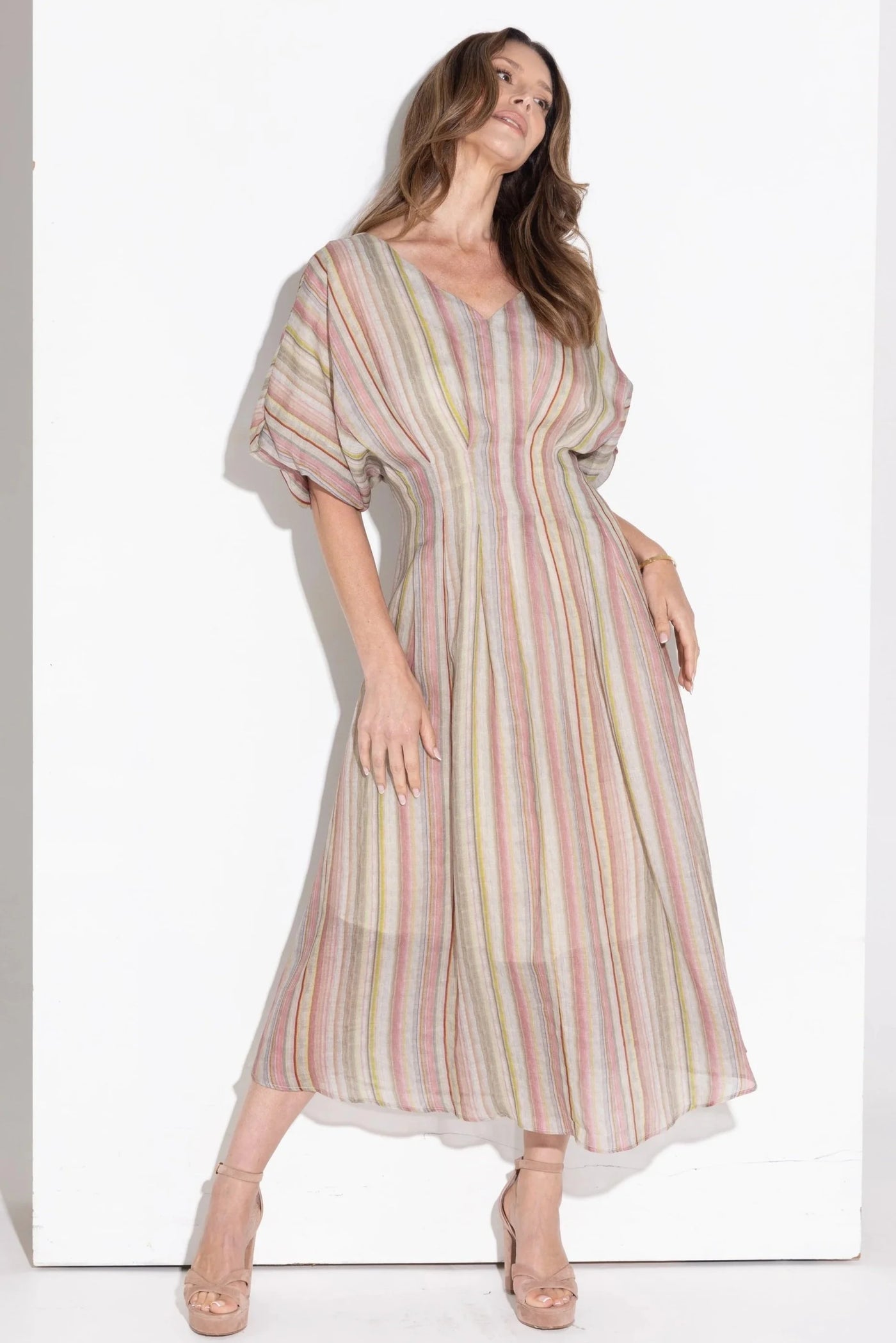 Kamare - Helena Dress. Sunset Stripe.