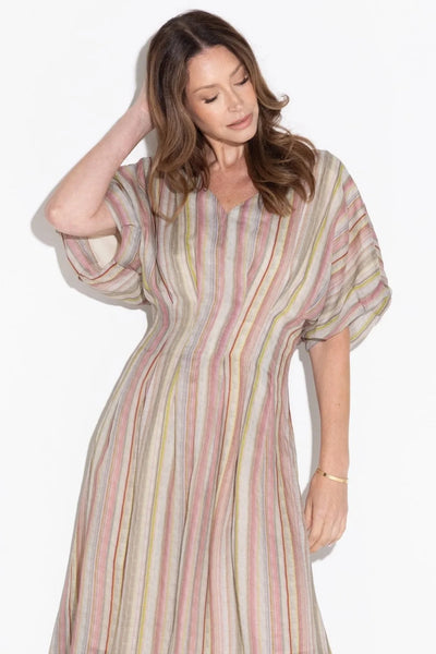 Kamare - Helena Dress. Sunset Stripe.