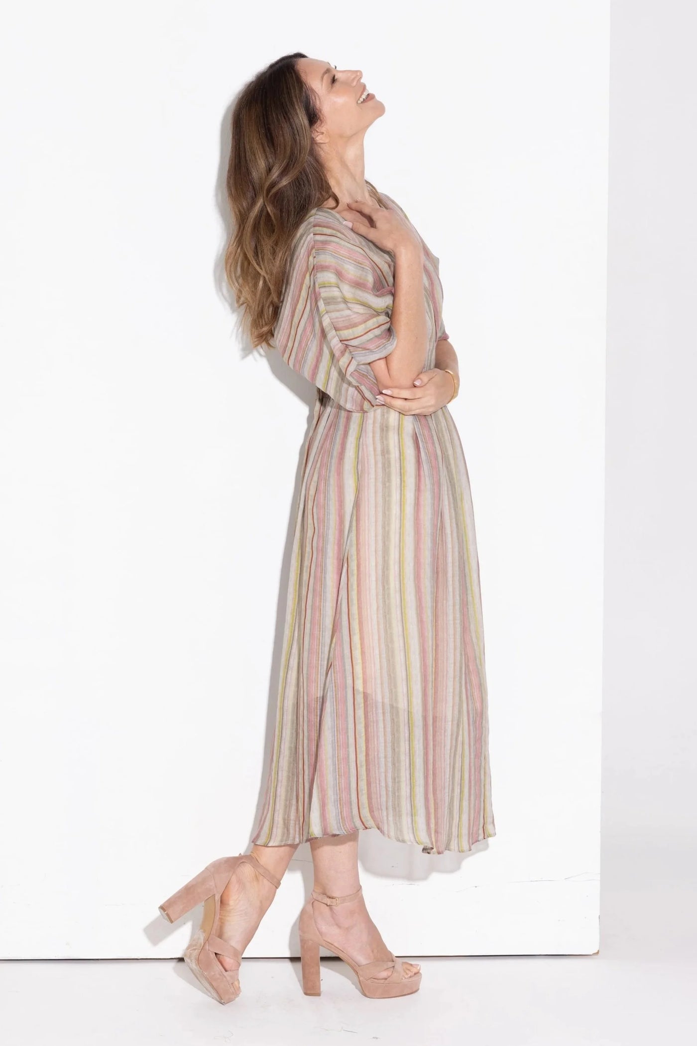 Kamare - Helena Dress. Sunset Stripe.