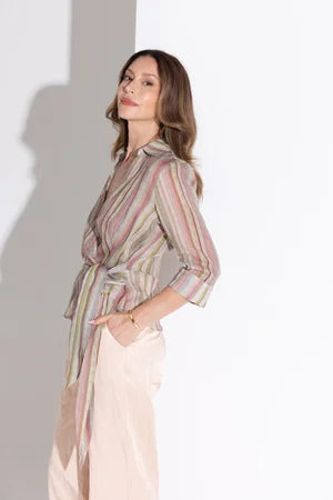 Kamare - Georgie Shirt. Sunset Stripe.