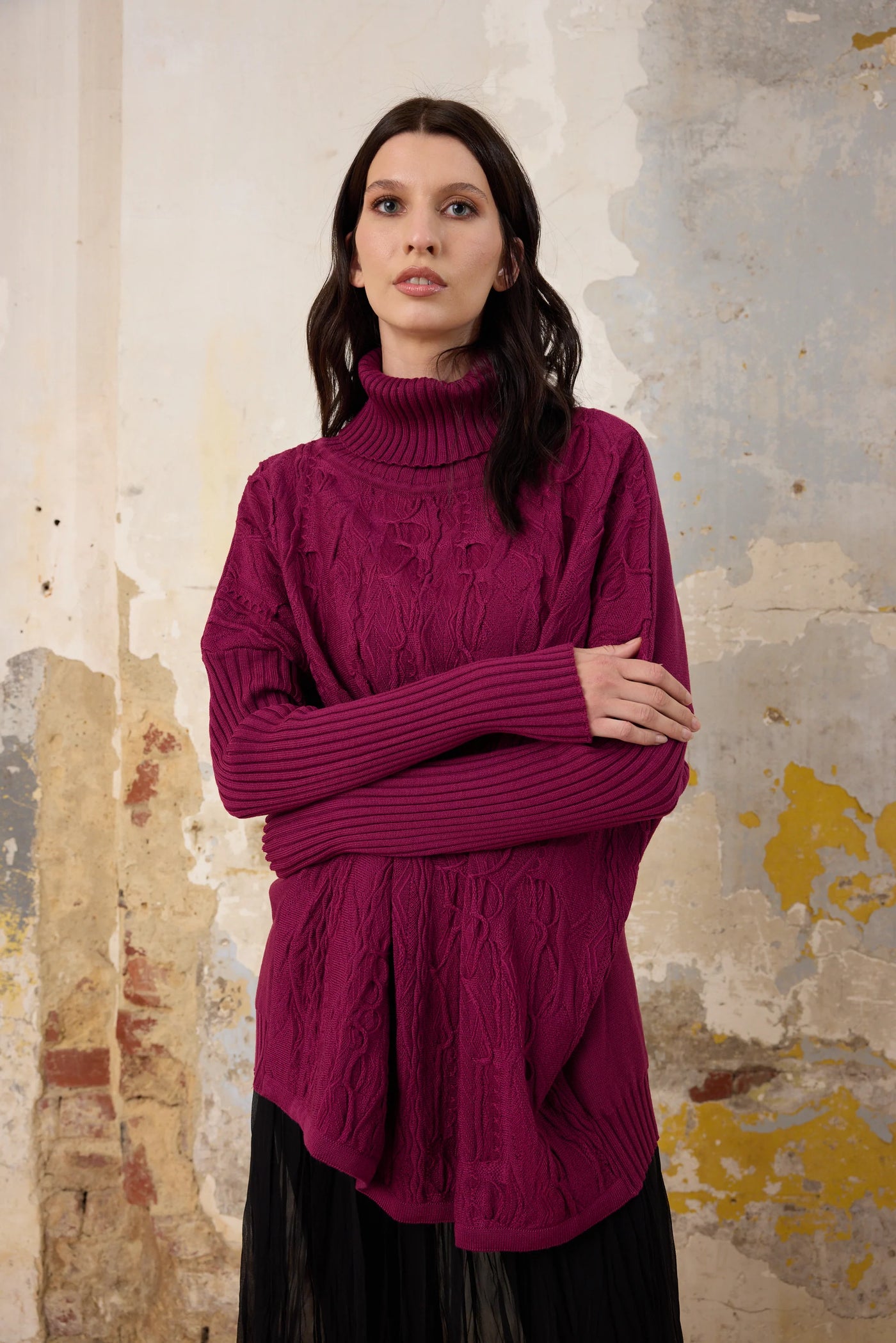 Vale and Ward - Quinn Knit 3D. Raspberry