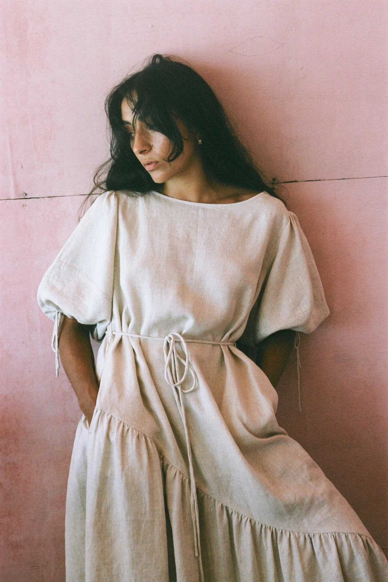 Lilly Pilly - Charlotte Linen Dress. Oatmeal.