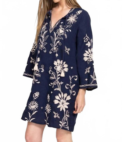 Johnny Was - Danika Kimono Sleeve Relaxed Dress. Blue Night