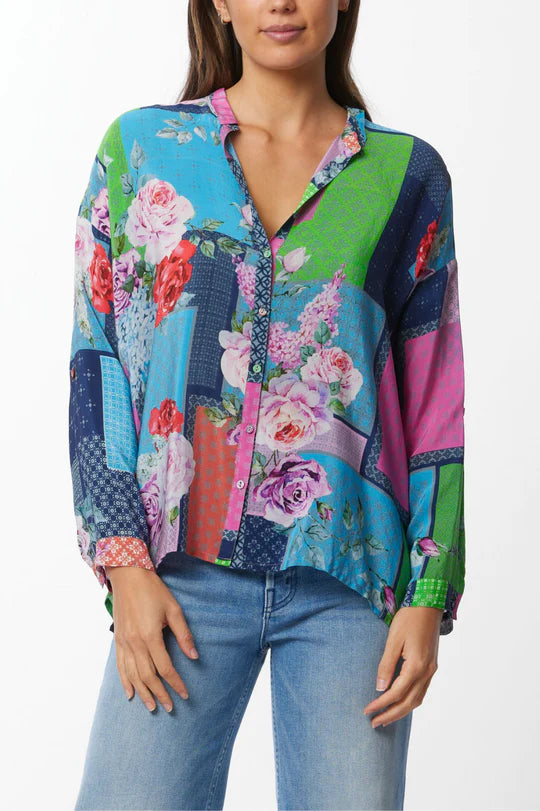 Johnny Was -Rose Seline Button Down - Multi