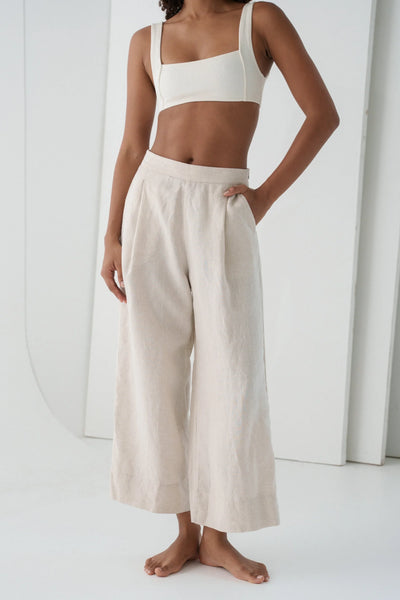 Lilly Pilly - Ivy Crop Pant. Oatmeal.