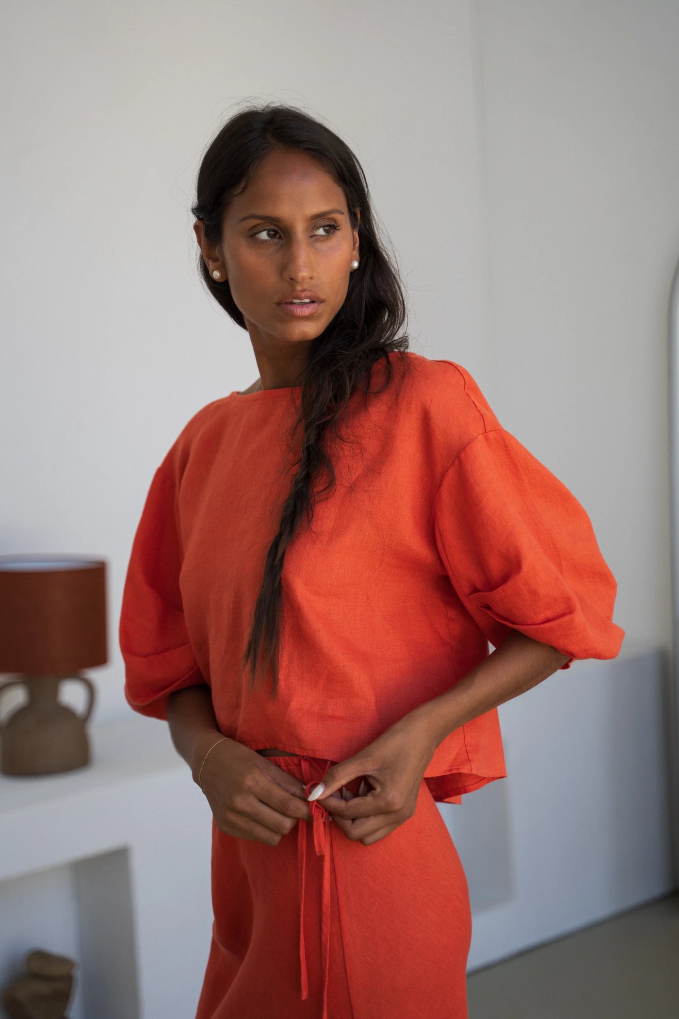 Lilly Pilly - Leia Linen Top. Spritz.