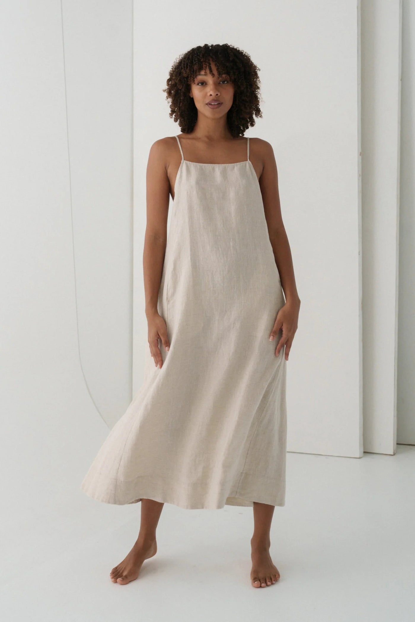 Lilly Pilly - Coco Linen Dress. Oatmeal.