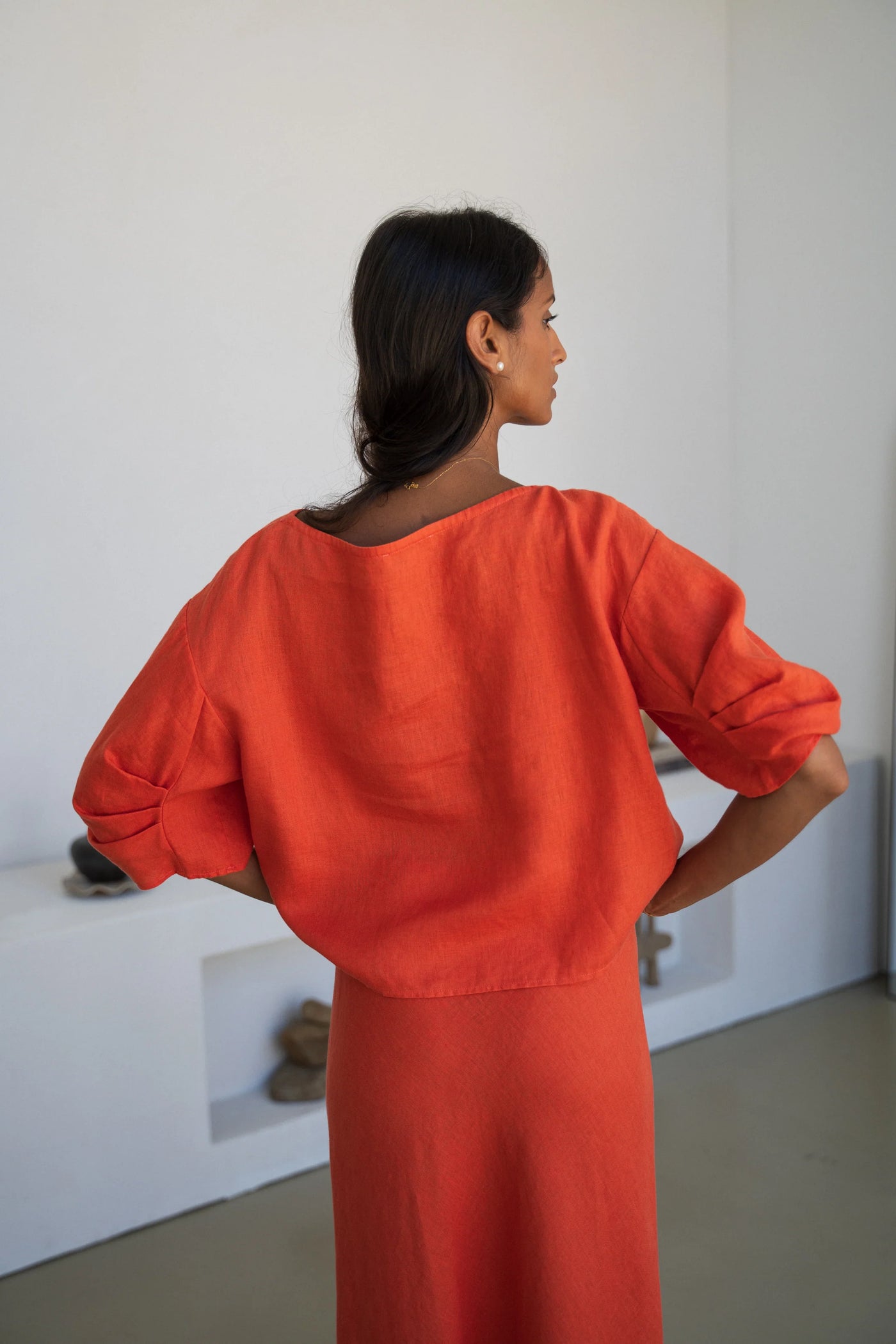Lilly Pilly - Leia Linen Top. Spritz.