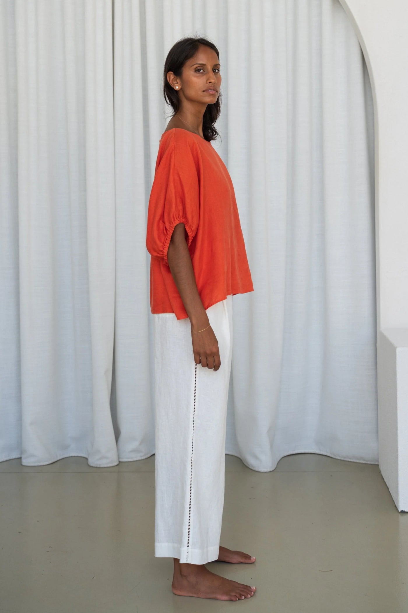 Lilly Pilly - Tina Linen Top. Spritz.